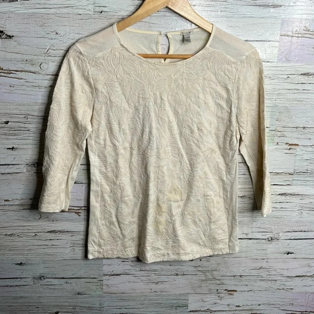 J  crew top blouse size small ivory cream